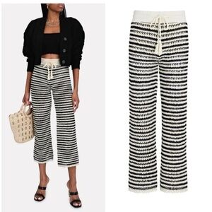 Veronica Beard Arzoo Cropped Crochet Knit Cotton Pants with Briefs Size XS